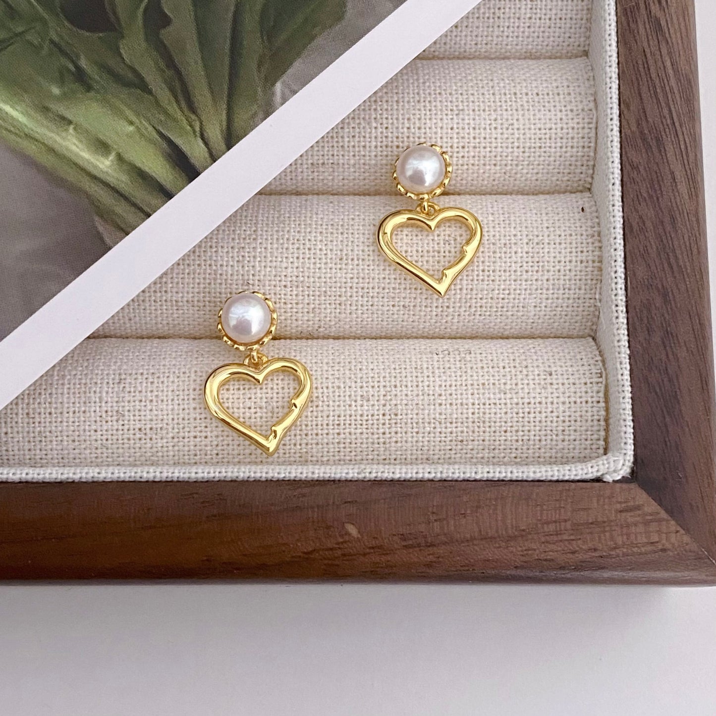 Heart Freshwater Pearl Stud Earring