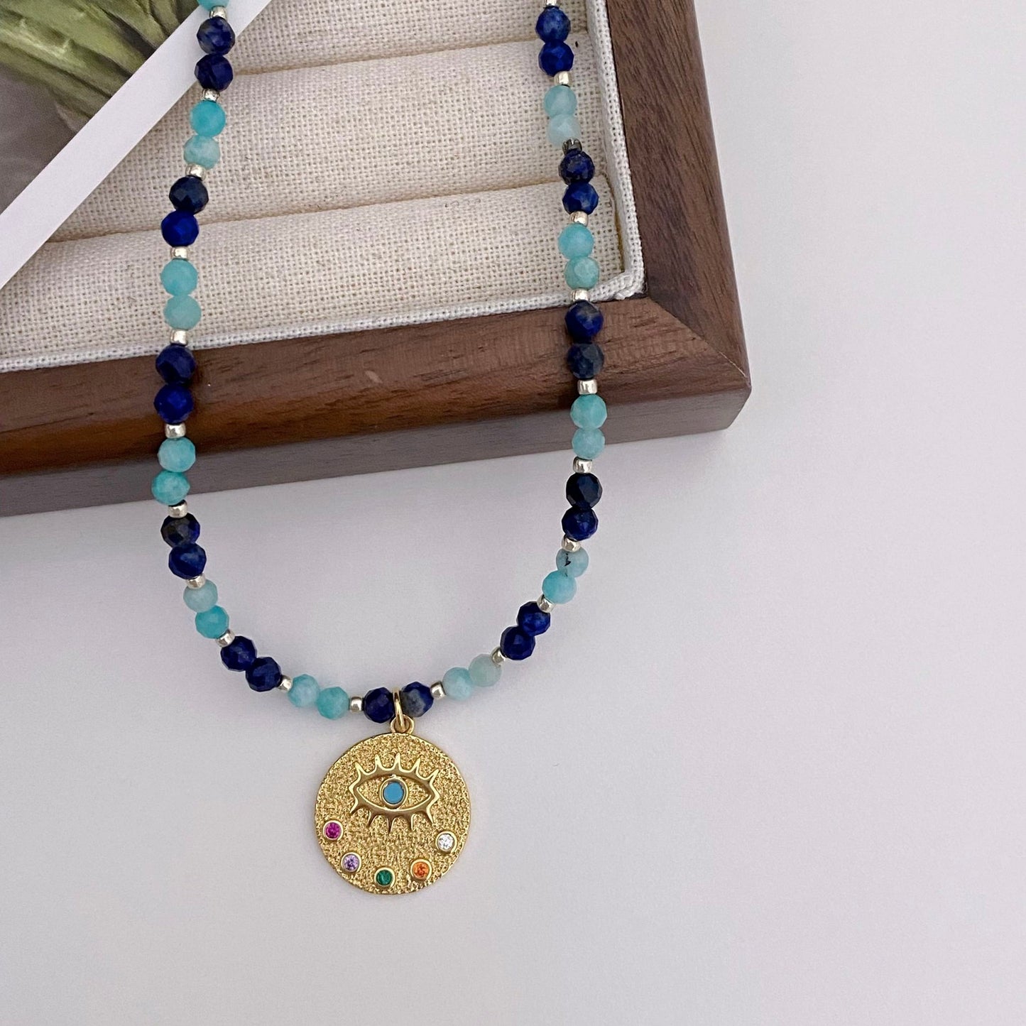 Heidi Turquoise & Lapis lazuli Beaded Necklace