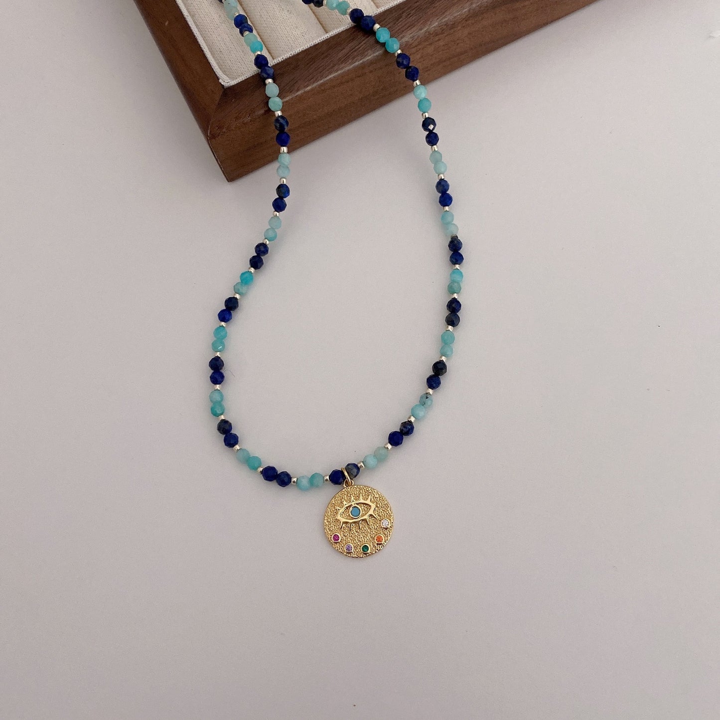 Heidi Turquoise & Lapis lazuli Beaded Necklace