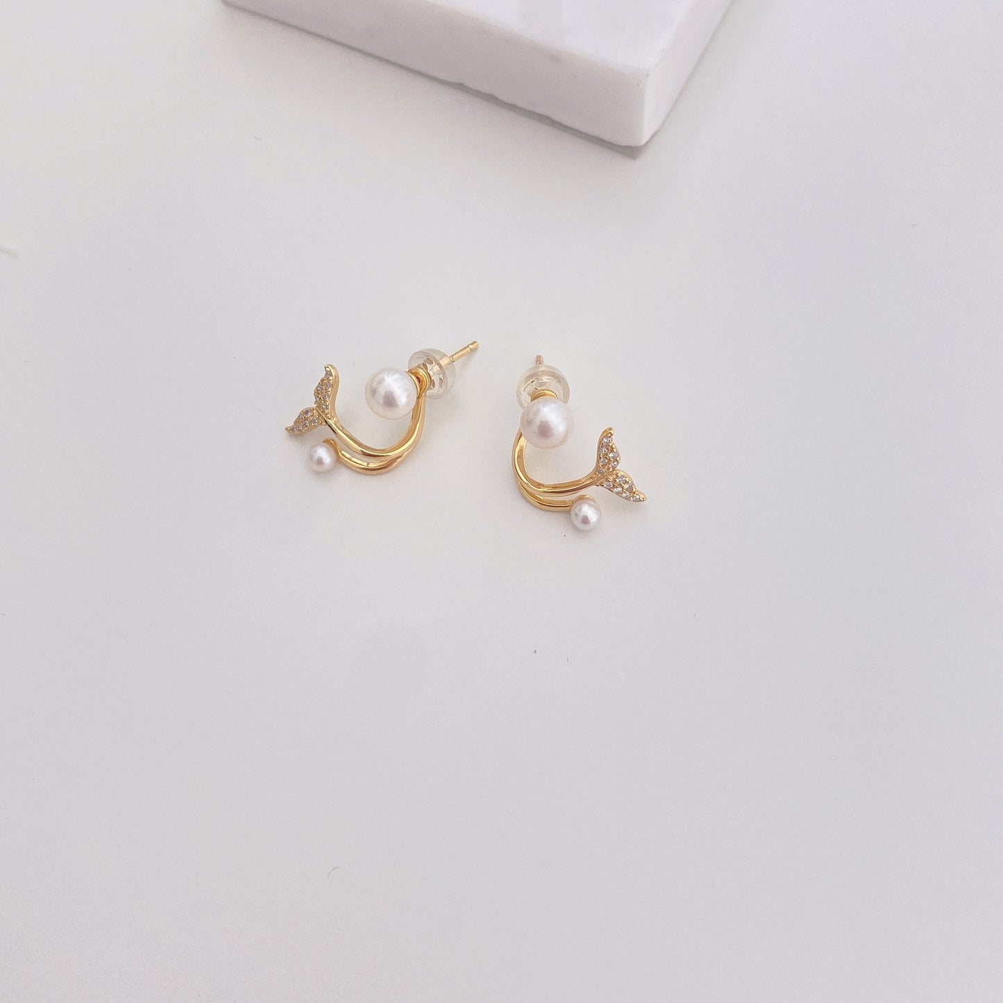 Mermaid Tail Freshwater Pearl Stud Earring