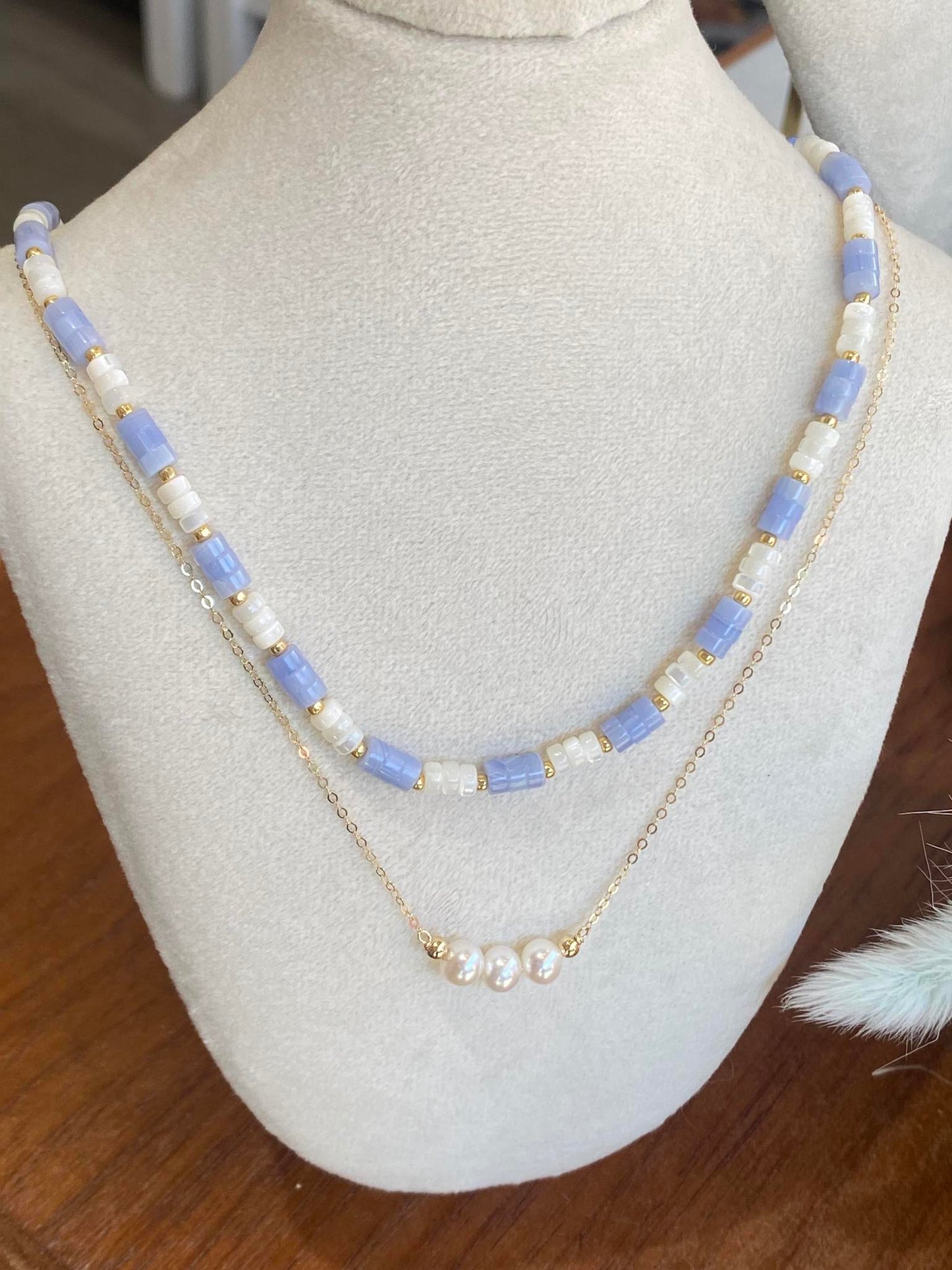 Alaya Three Freshwater Pearl Necklace