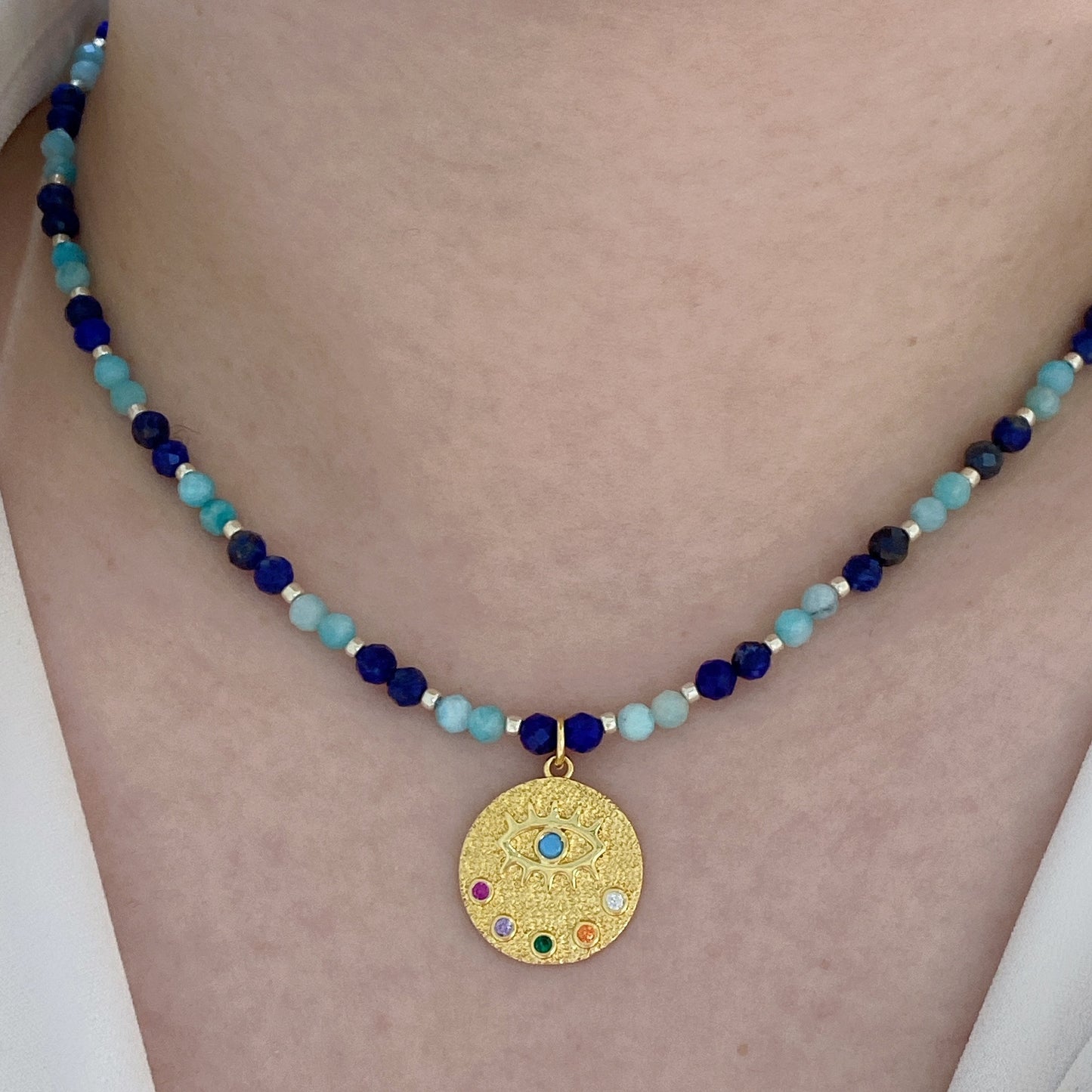 Heidi Turquoise & Lapis lazuli Beaded Necklace