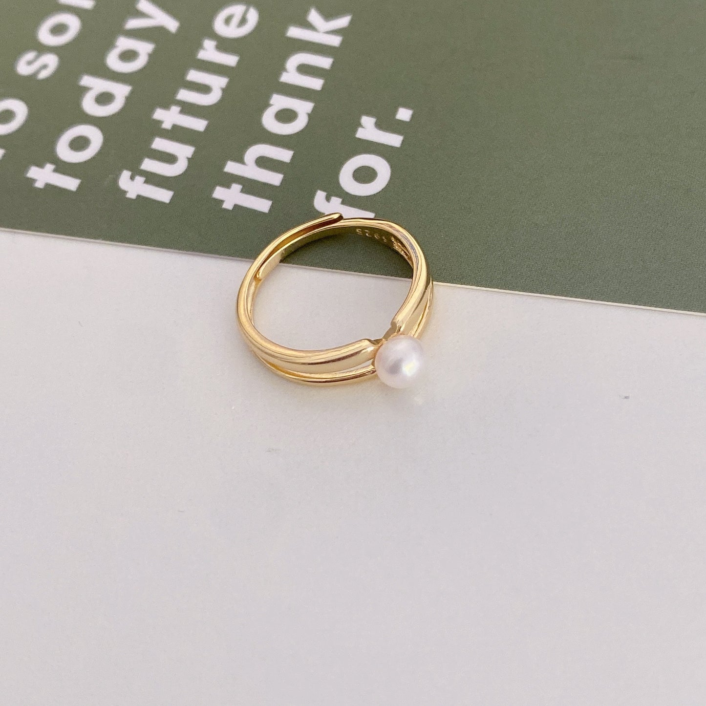 Ring Marlowe Ajustable Silver Freshwater Pearl