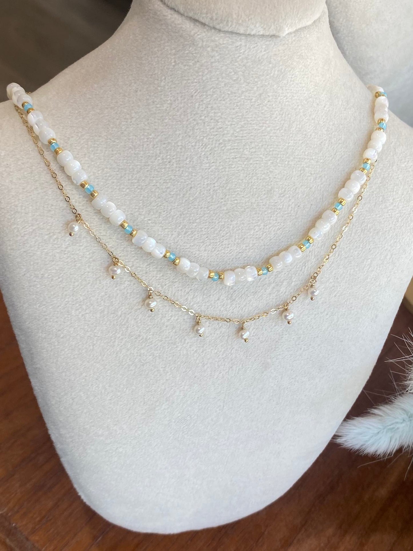 Angela Mini Floating Freshwater Pearl Necklace