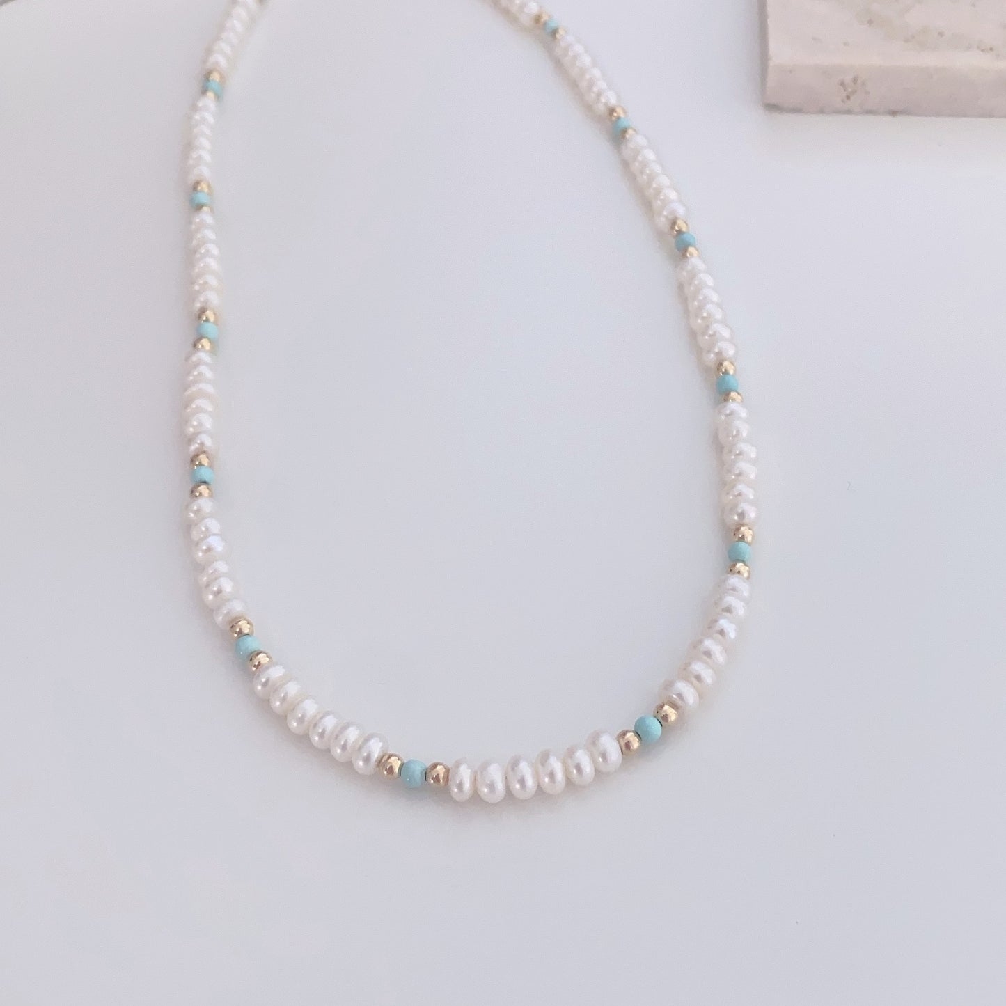 Lyla Turquoise and Freshwater Pearl Necklace