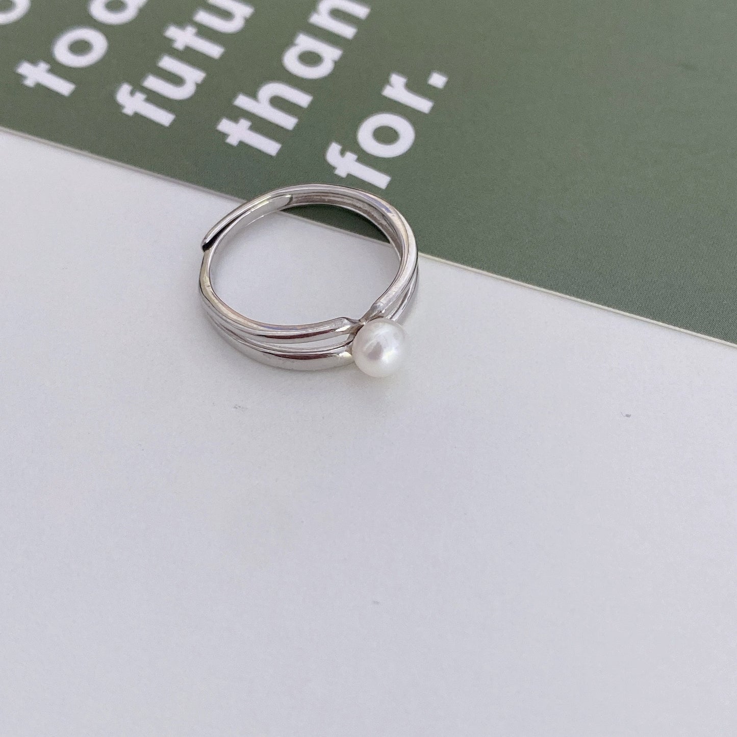 Ring Marlowe Ajustable Silver Freshwater Pearl