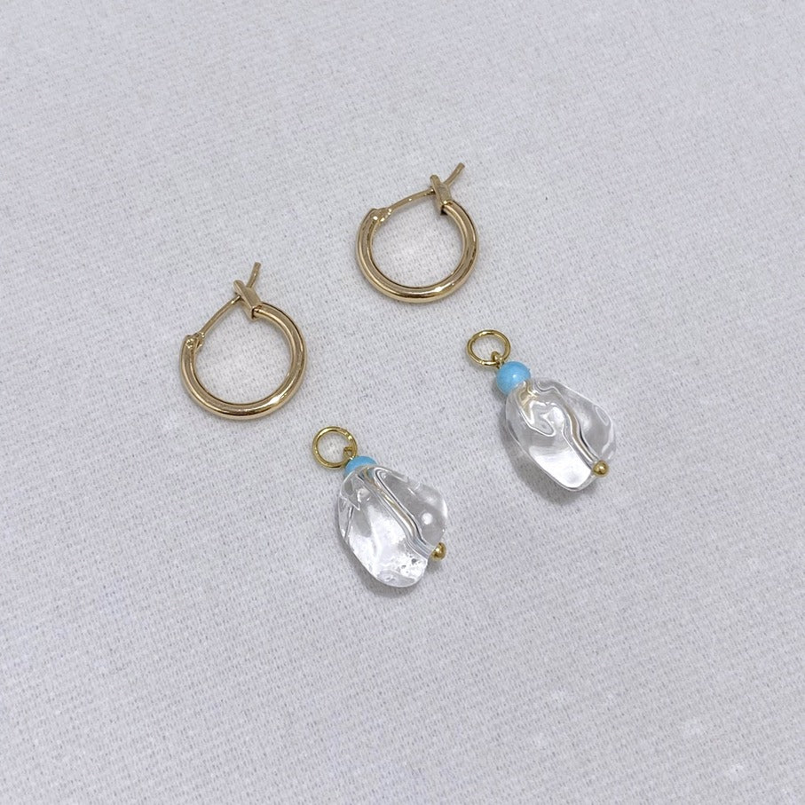 White Crystal Hoop Earring