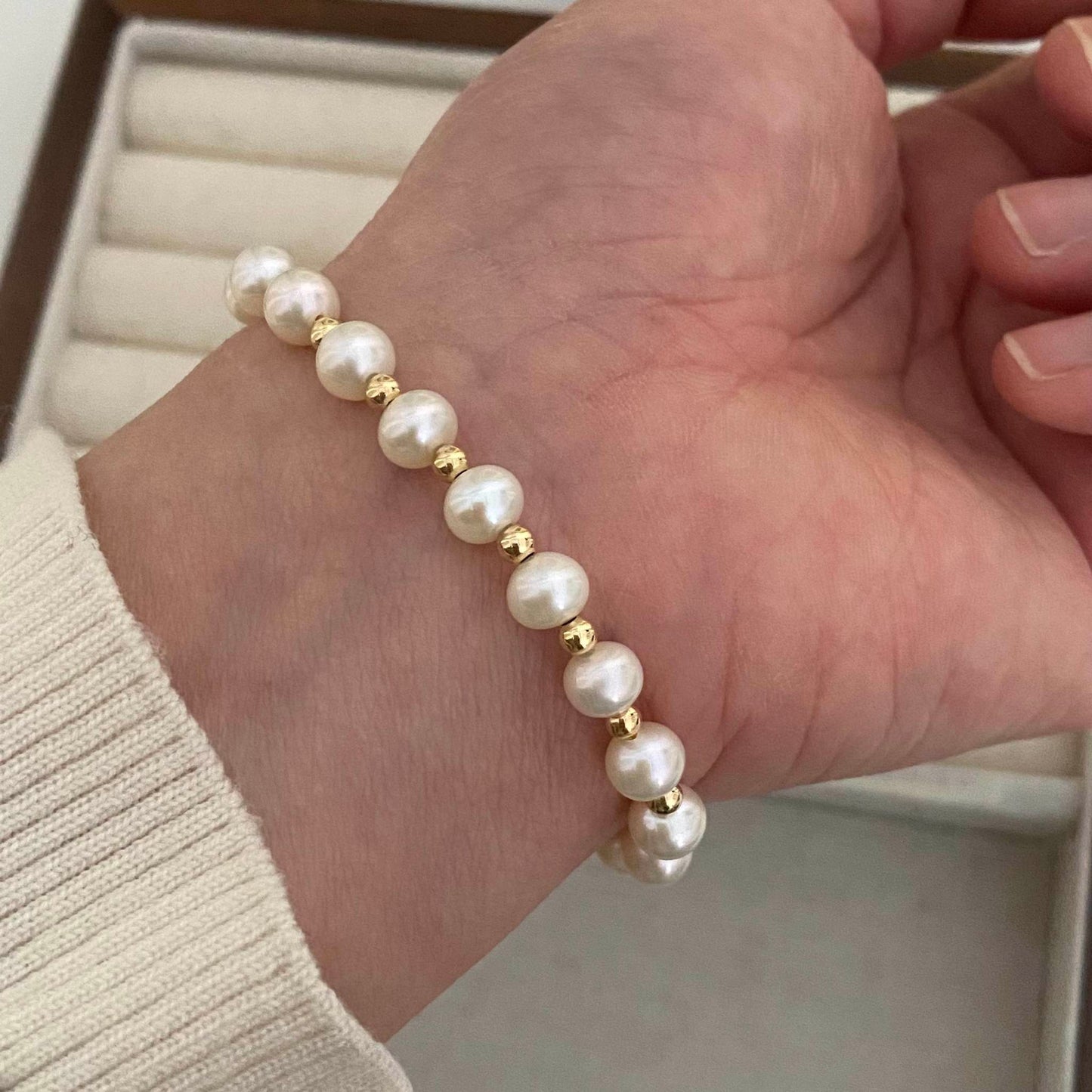 Claire Gold-filled and Freshwater Pearls Bracelet