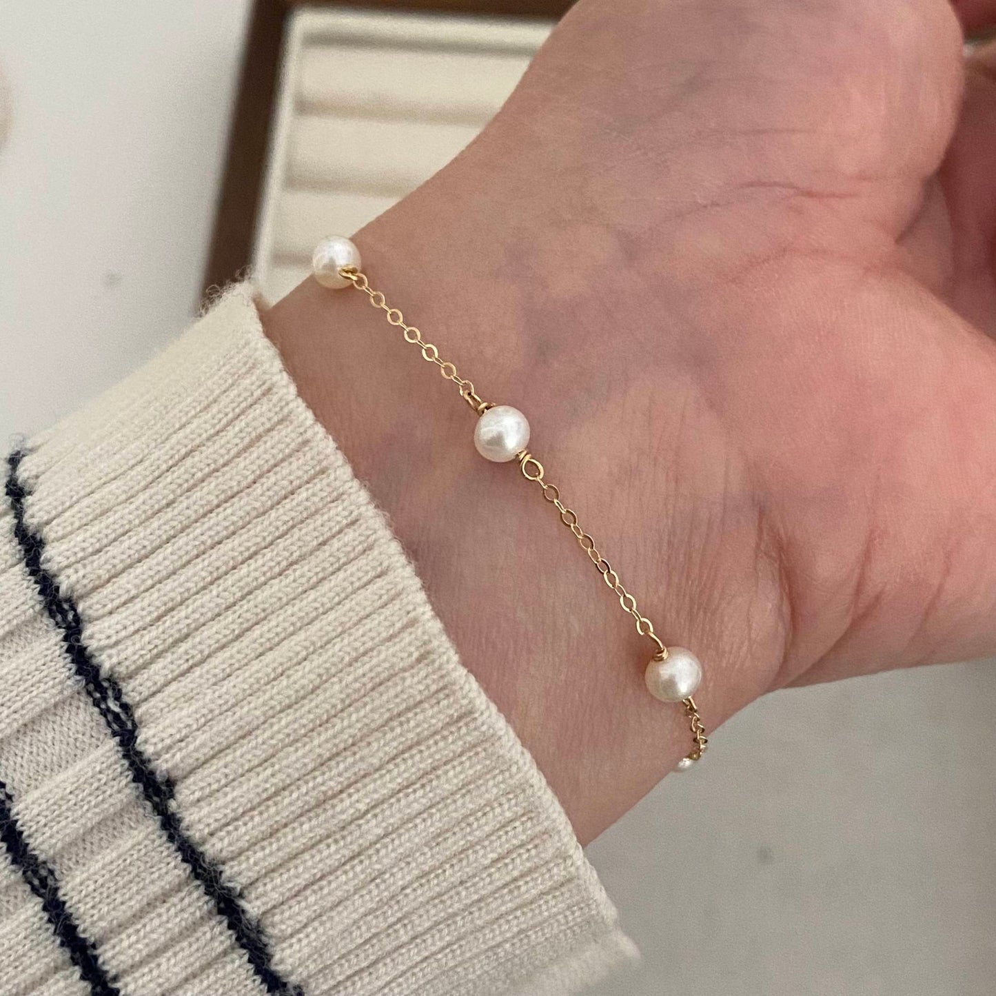 Leah Gold Filled Freshwater Pearl Bracelet