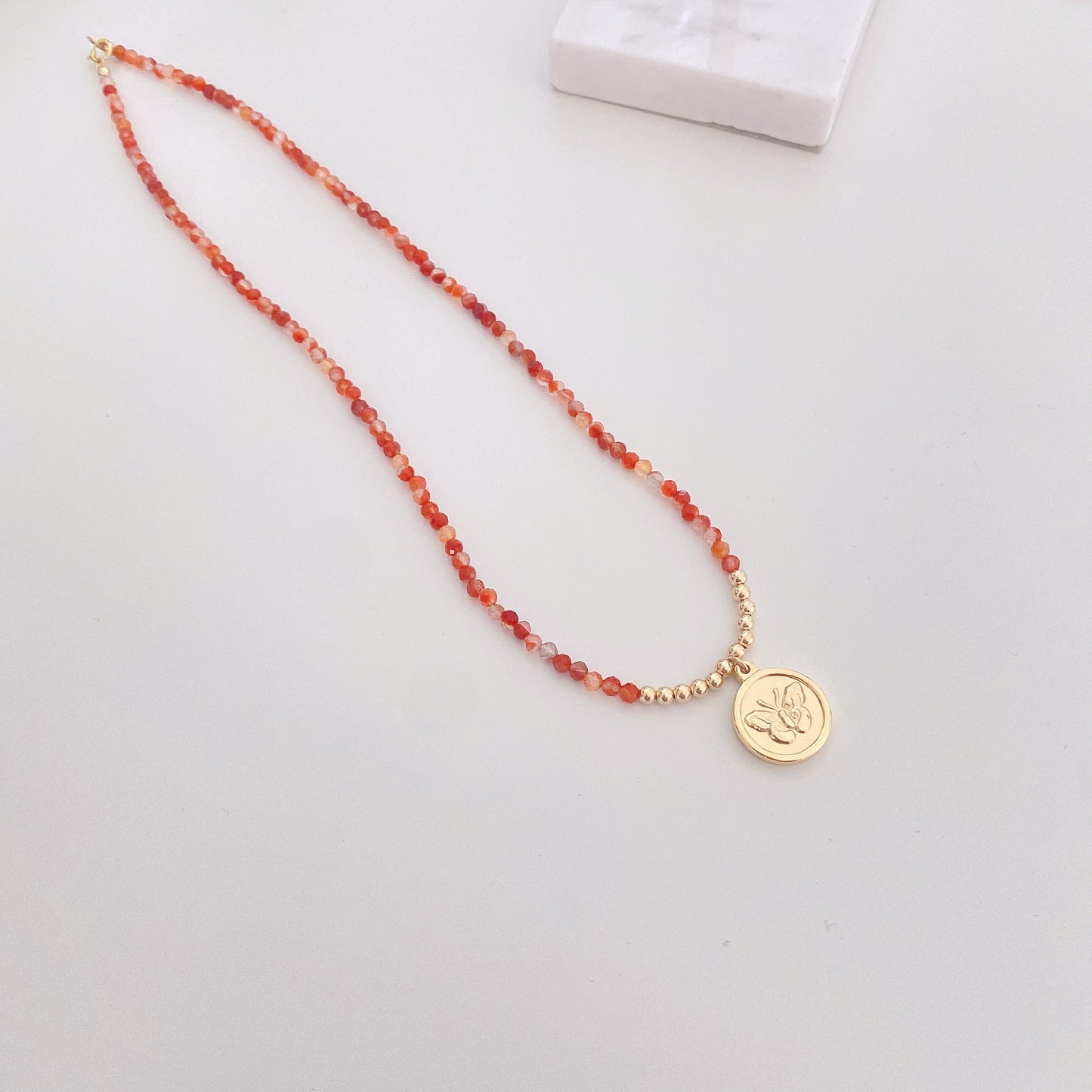 Rylie Carnelian Beaded Necklace