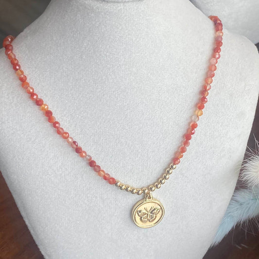 Rylie Carnelian Beaded Necklace