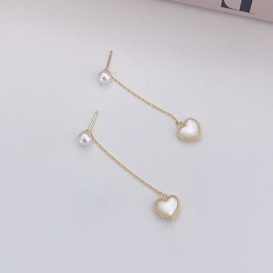 Sariah Heart Freshwater Pearl Earring