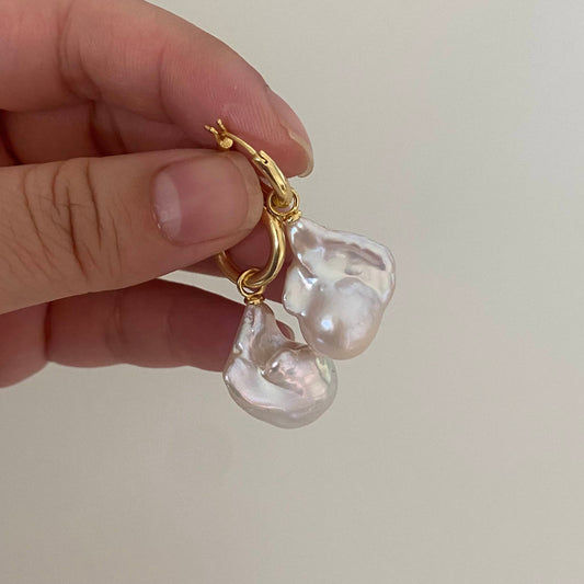 River High Luster Baroque Pearl Hoop Earring