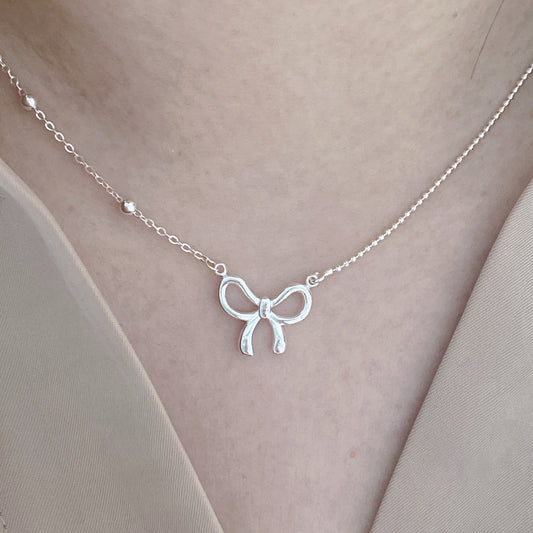 Bow Tie Sterling Silver Necklace