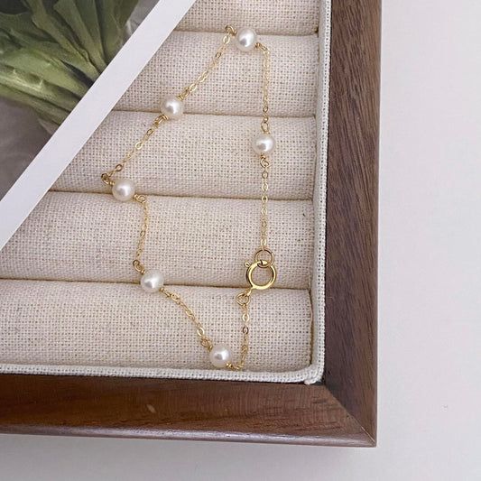 Leah Gold Filled Freshwater Pearl Bracelet