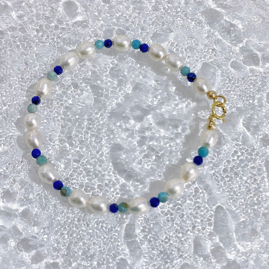 Ocean Natrual Stone And Freshwater Bracelet